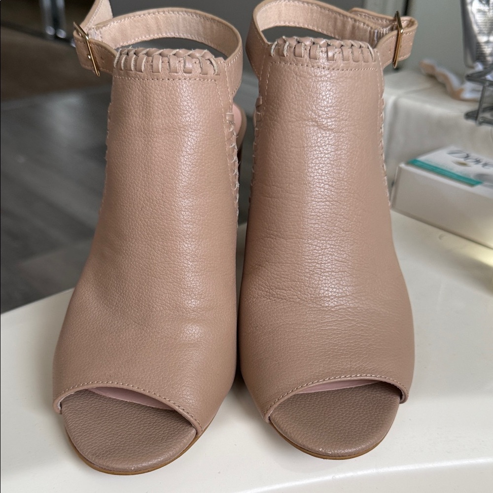 Kate Spade Tan Peep-Toe Heels